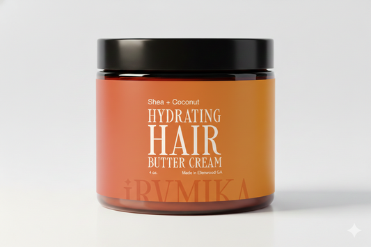 Jar of RVMika Hydrating Hair Butter Cream on a white background