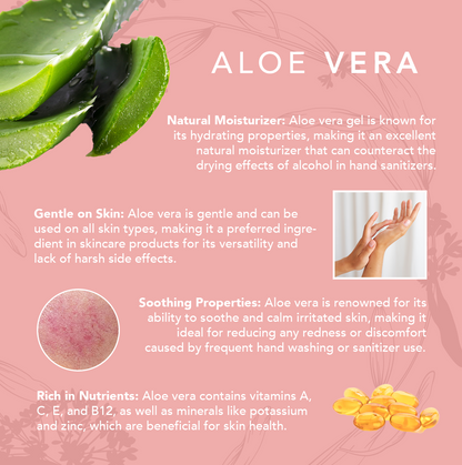 Essence Clean Hand Gel with aloe vera, 70% alcohol, nourishing and soothing, fresh scents, long-lasting germ protection