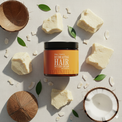 Hair Butter Cream Ingredients Flat Lay