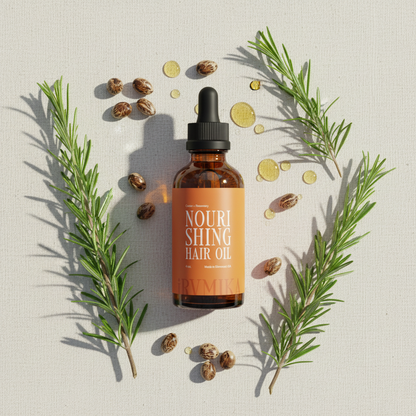 Hair Oil Ingredients Flat Lay
