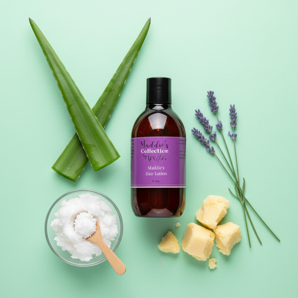 Maddie's Hair Lotion Flat Lay